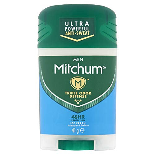 Mitchum Ice Fresh Deodorant Stick with a sleek design, showcasing its refreshing scent and long-lasting protection features.