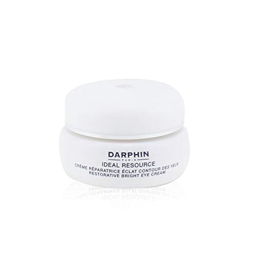 Darphin Ideal Resource Restorative Bright Eye Cream in a sleek jar, showcasing its luxurious texture and packaging.