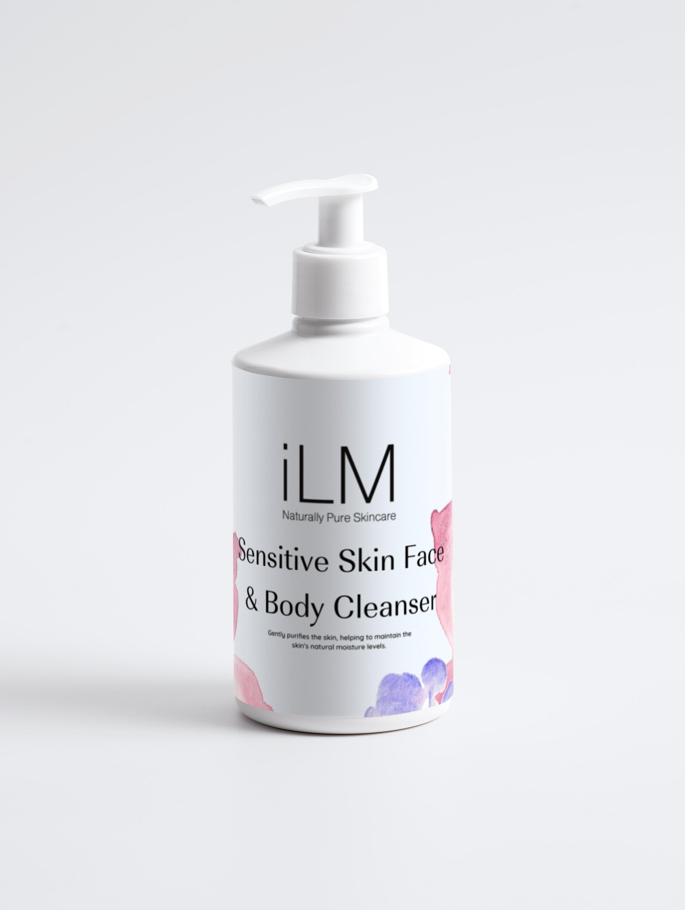 iLM Sensitive Skin Face & Body Cleanser in a 290ml bottle, designed for gentle cleansing of sensitive skin.