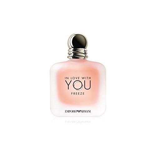 Emporio Armani In Love With You Freeze Eau de Parfum bottle with elegant design and floral accents.