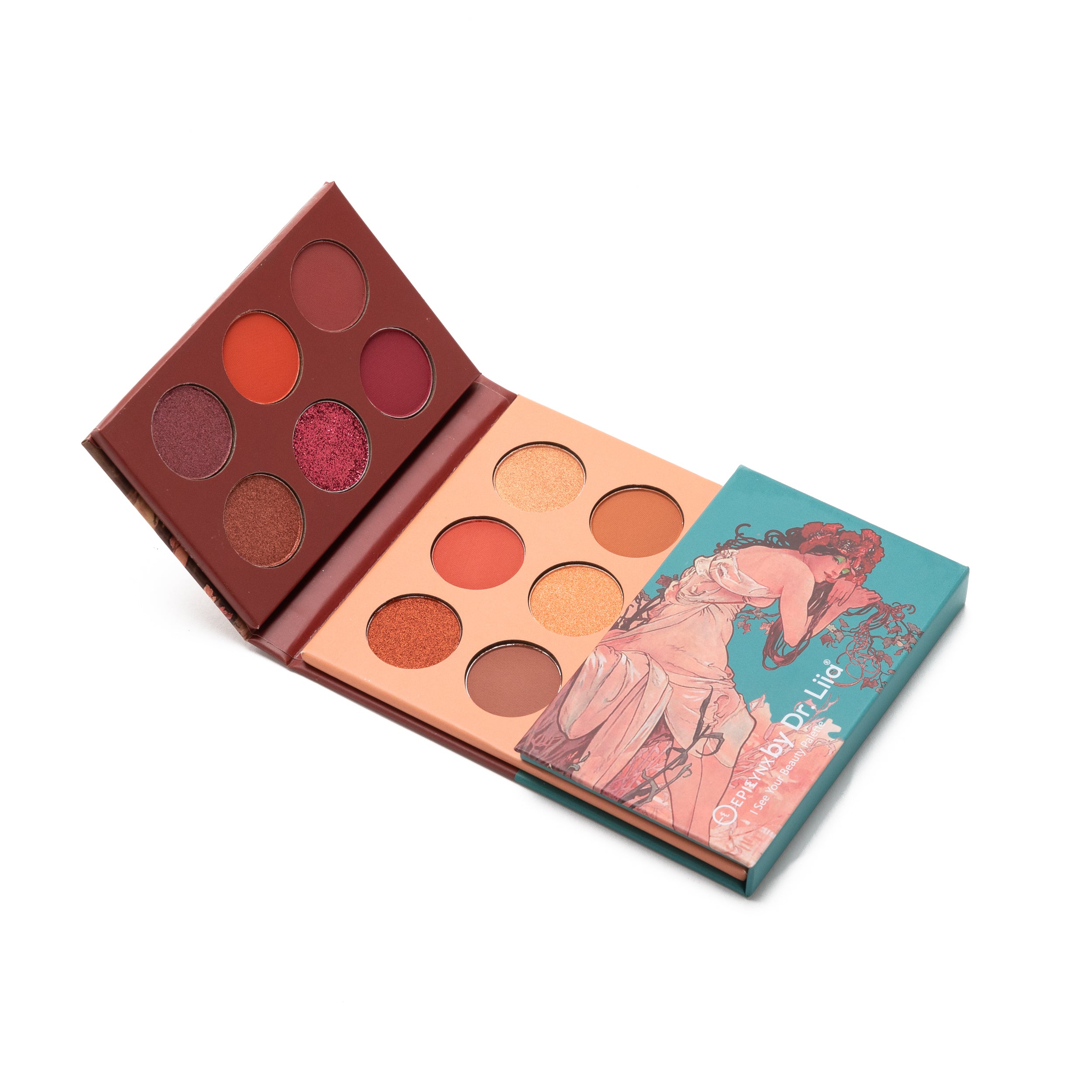 Inner Goddess Eyeshadow Palette featuring 24 gluten-free, hypoallergenic shades in a variety of colors and finishes, perfect for creating stunning eye looks.