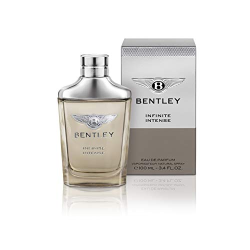 Bottle of Infinite Intense Eau de Parfum by Bentley, showcasing its elegant design and masculine appeal.