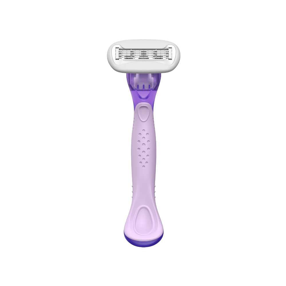 Inspirit Women's Cartridge Razor with ergonomic grip and 5 sharp blades, designed for a smooth and nourishing shave.