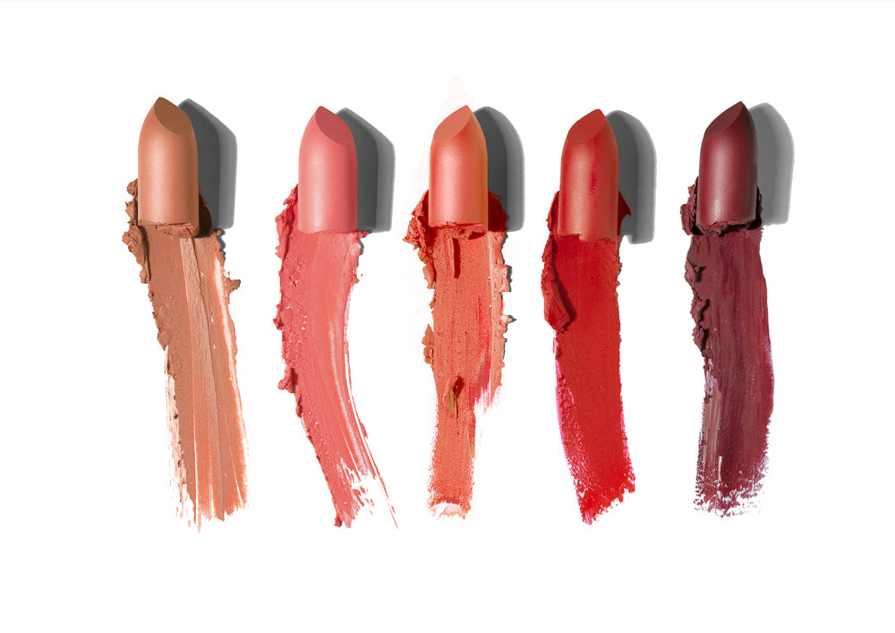 EpiLynx Intense Hydration Lipstick in various vibrant shades with a sleek magnetic packaging.