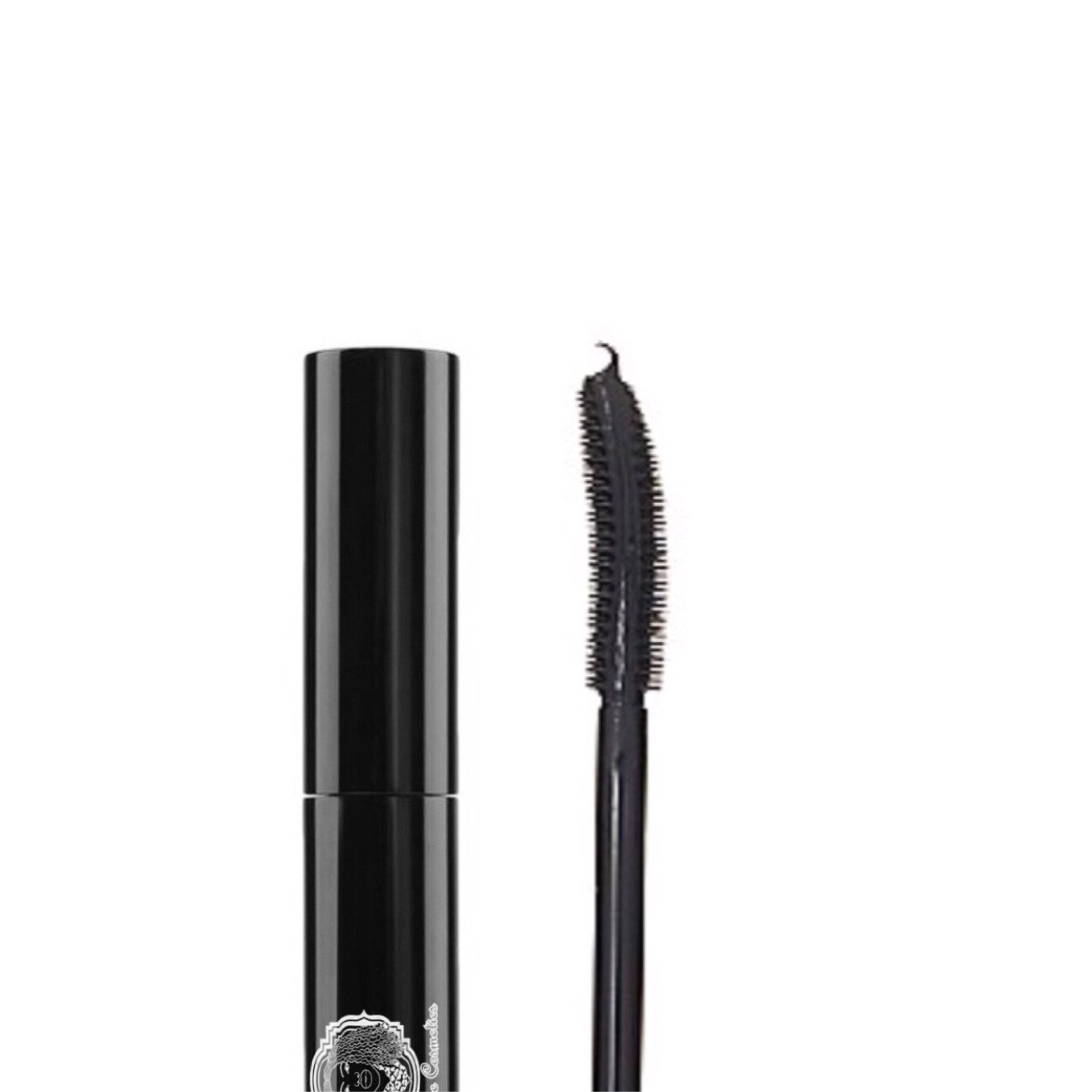 A sleek tube of Intense Lash Mascara Black with a brush applicator, showcasing its water-resistant formula and intense pigmentation for curling and lengthening lashes.