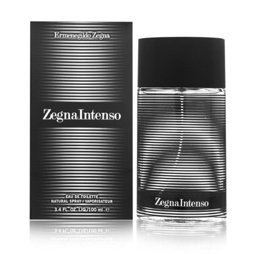 Ermenegildo Zegna Intenso Eau de Toilette bottle showcasing its elegant design and luxurious fragrance.