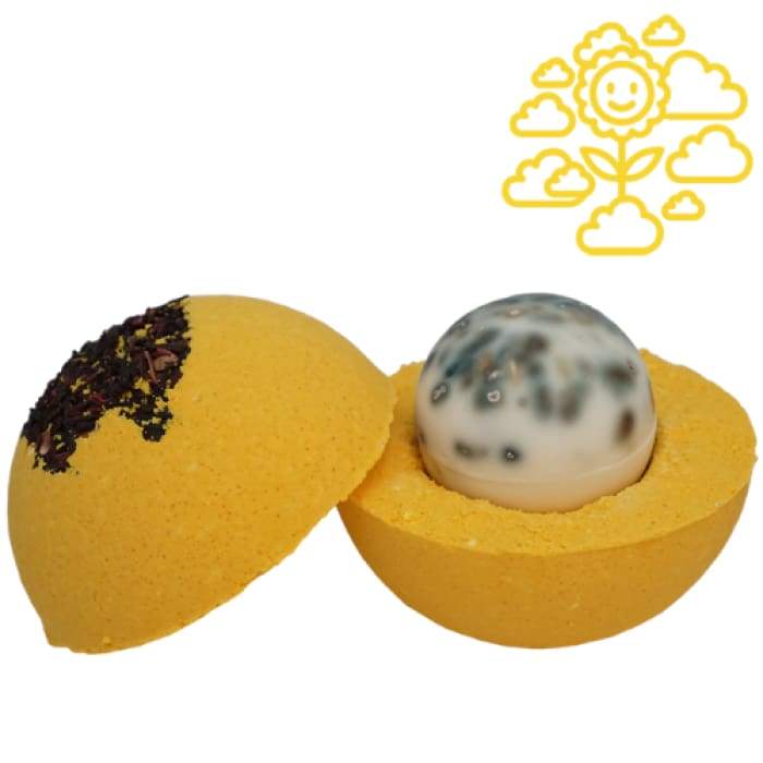 Joy - Bomb Core bath product featuring goat milk soap and essential oils, designed for a customizable bath experience.