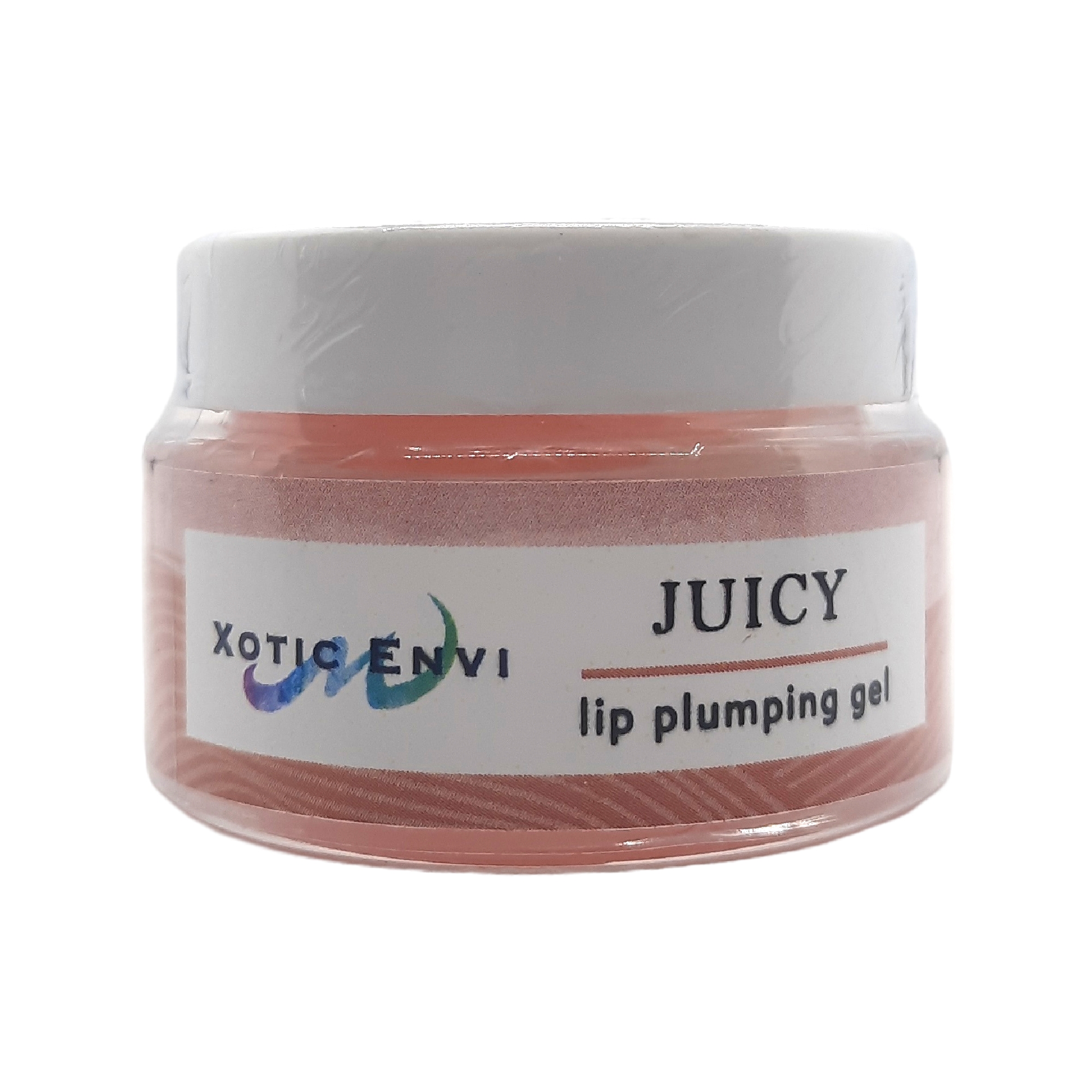 Juicy Lip Plumping Gel in a sleek tube, showcasing its organic and vegan-friendly formula, perfect for enhancing lip volume.