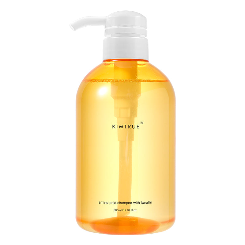 KIMTRUE Amino Acid Shampoo with Keratin in a 500ml bottle, designed for deep moisturizing and hair repair.