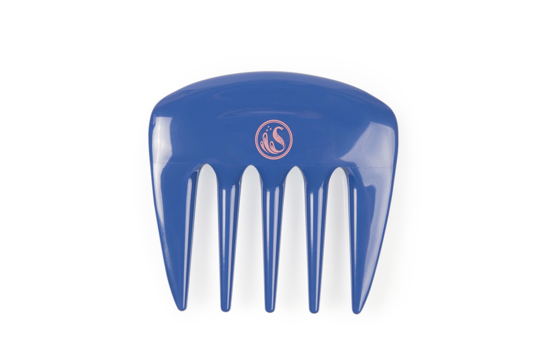 KurlsPlus Pick in kazmic blue with rose pink accents, designed for adding volume and detangling hair.