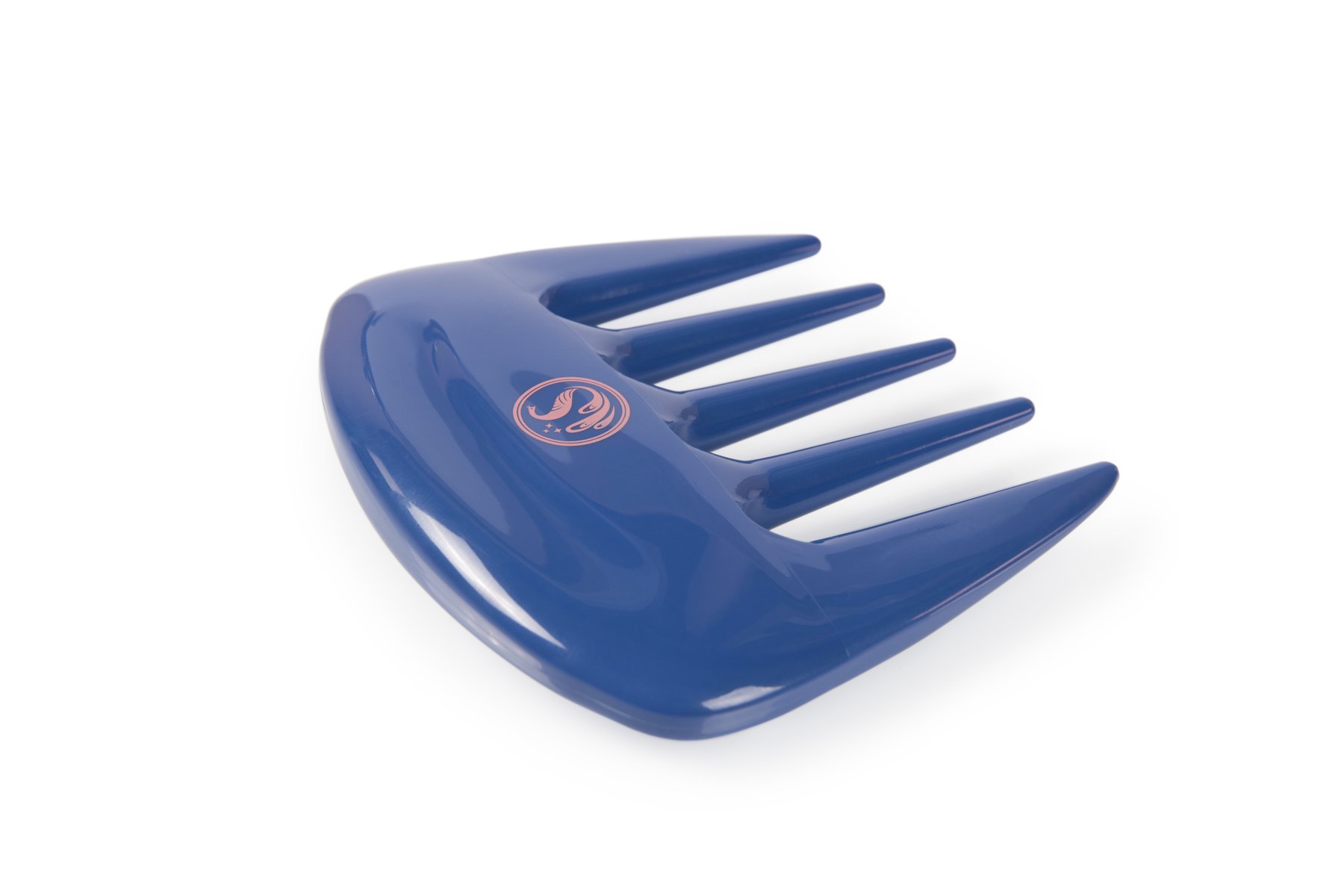 KurlsPlus Pick in kazmic blue with rose pink accents, designed for adding volume and detangling hair.