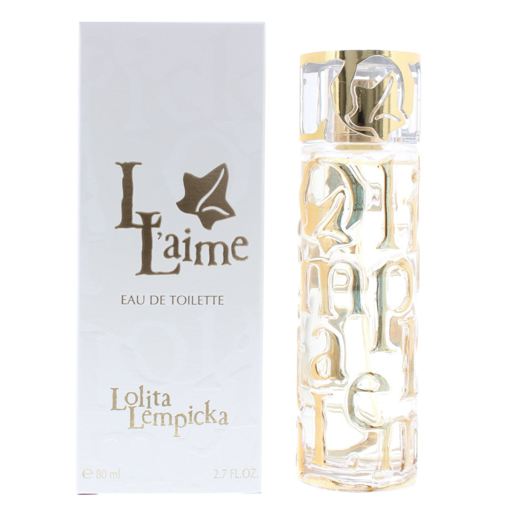 Lolita Lempicka L L'aime Eau de Toilette bottle with elegant design and floral accents.