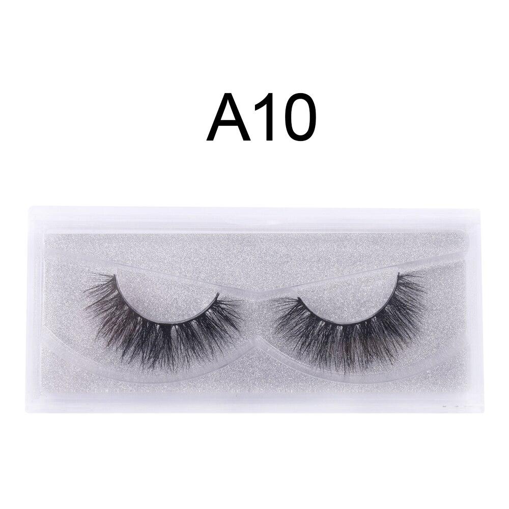 A collection of 10 pairs of luxurious 3D mink eyelashes in various styles, showcasing their natural and thick appearance with a black cotton band.