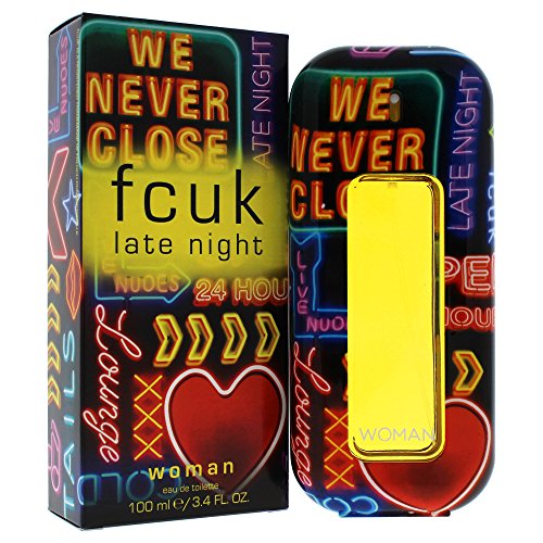 FCUK Late Night Woman Eau de Toilette in an elegant bottle, showcasing its stylish design.