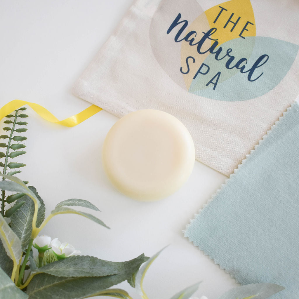 Lavender and Lime Solid Conditioner bar, eco-friendly and plastic-free, showcasing its unique design and natural ingredients.