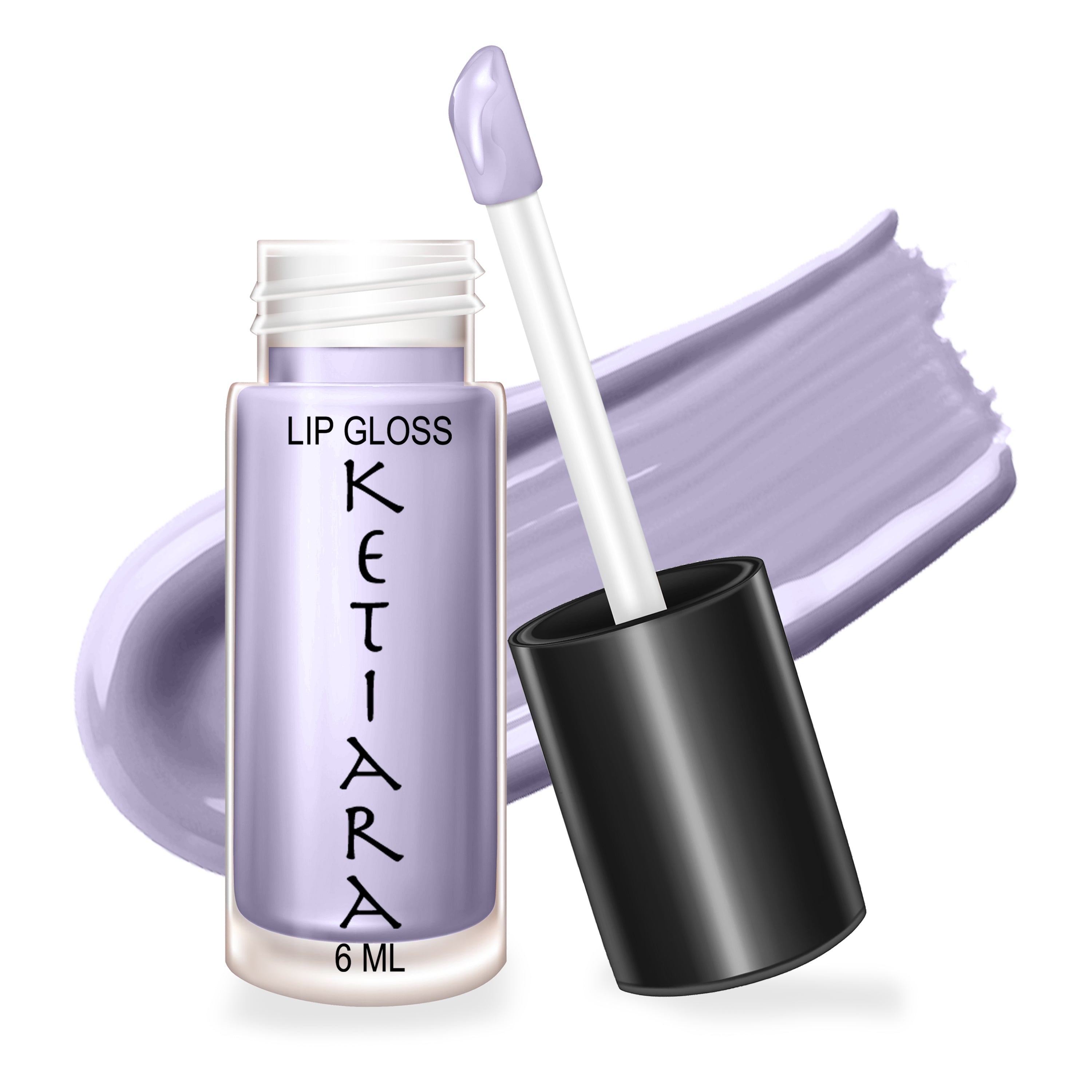 Lavender Big Brush Wand lip gloss with a sleek applicator, showcasing its vibrant color and hydrating formula.