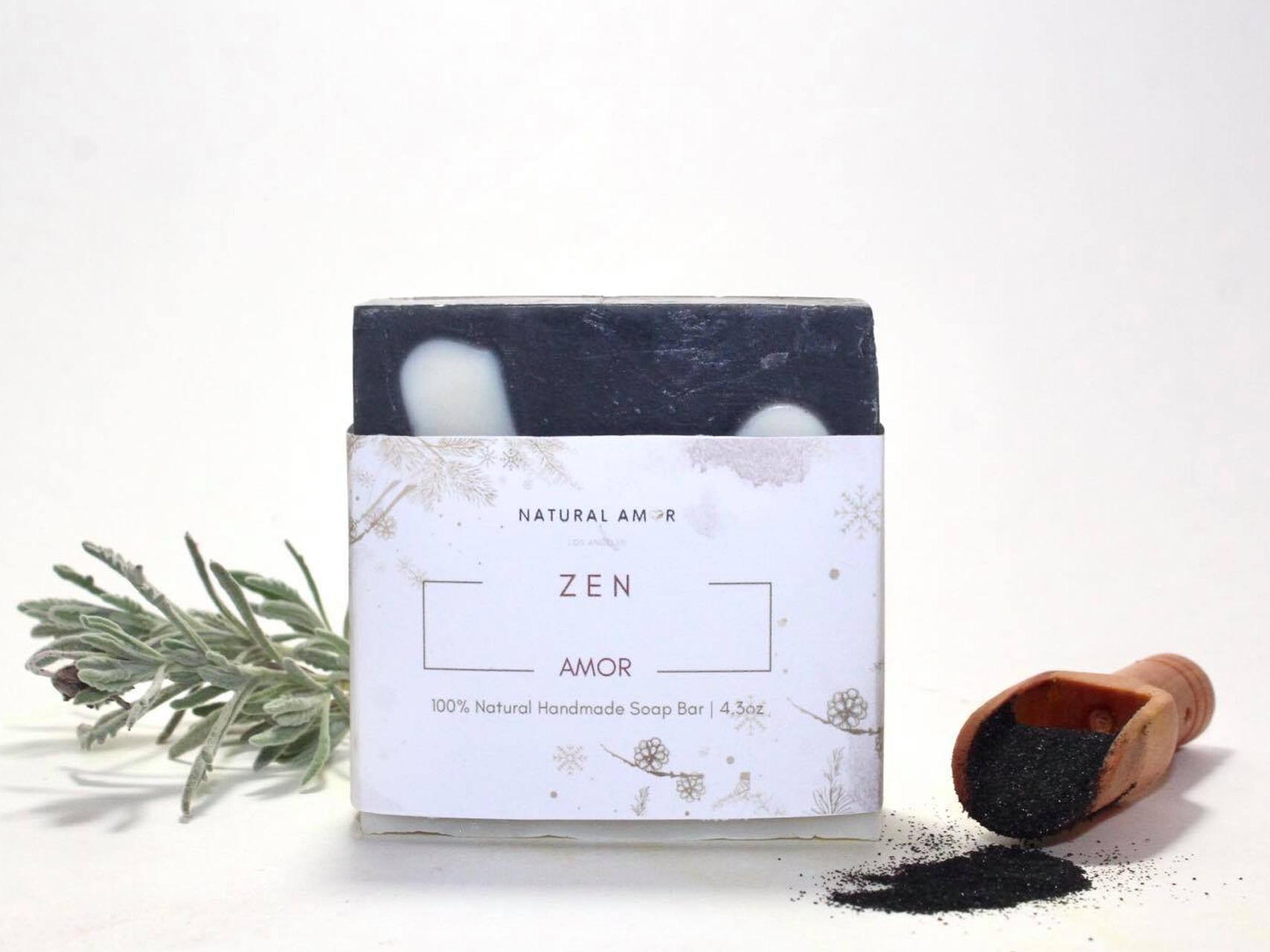 Lavender Cedar Zen Soap Bar with activated charcoal and essential oils, showcasing its rich texture and calming lavender color.