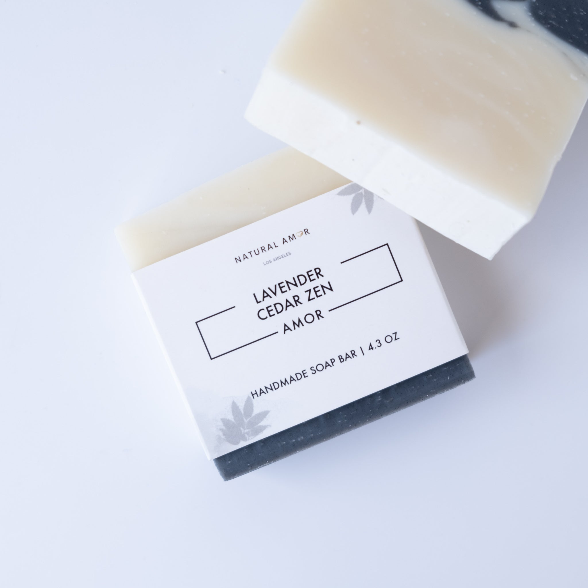 Lavender Cedar Zen Soap Bar with activated charcoal and essential oils, showcasing its rich texture and calming lavender color.