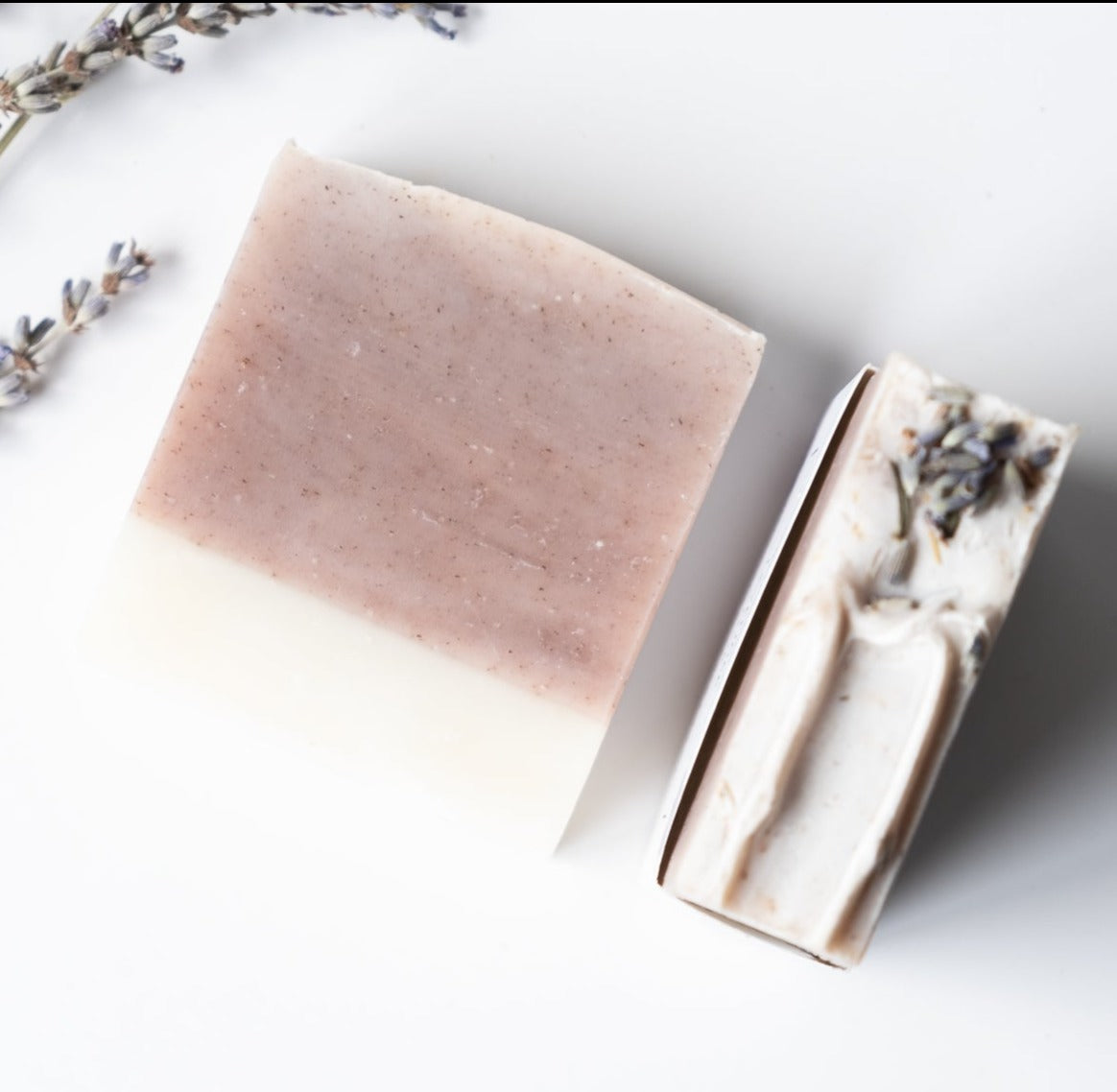 Lavender Soap Bar with natural ingredients, featuring calming lavender scent and gentle exfoliation properties.