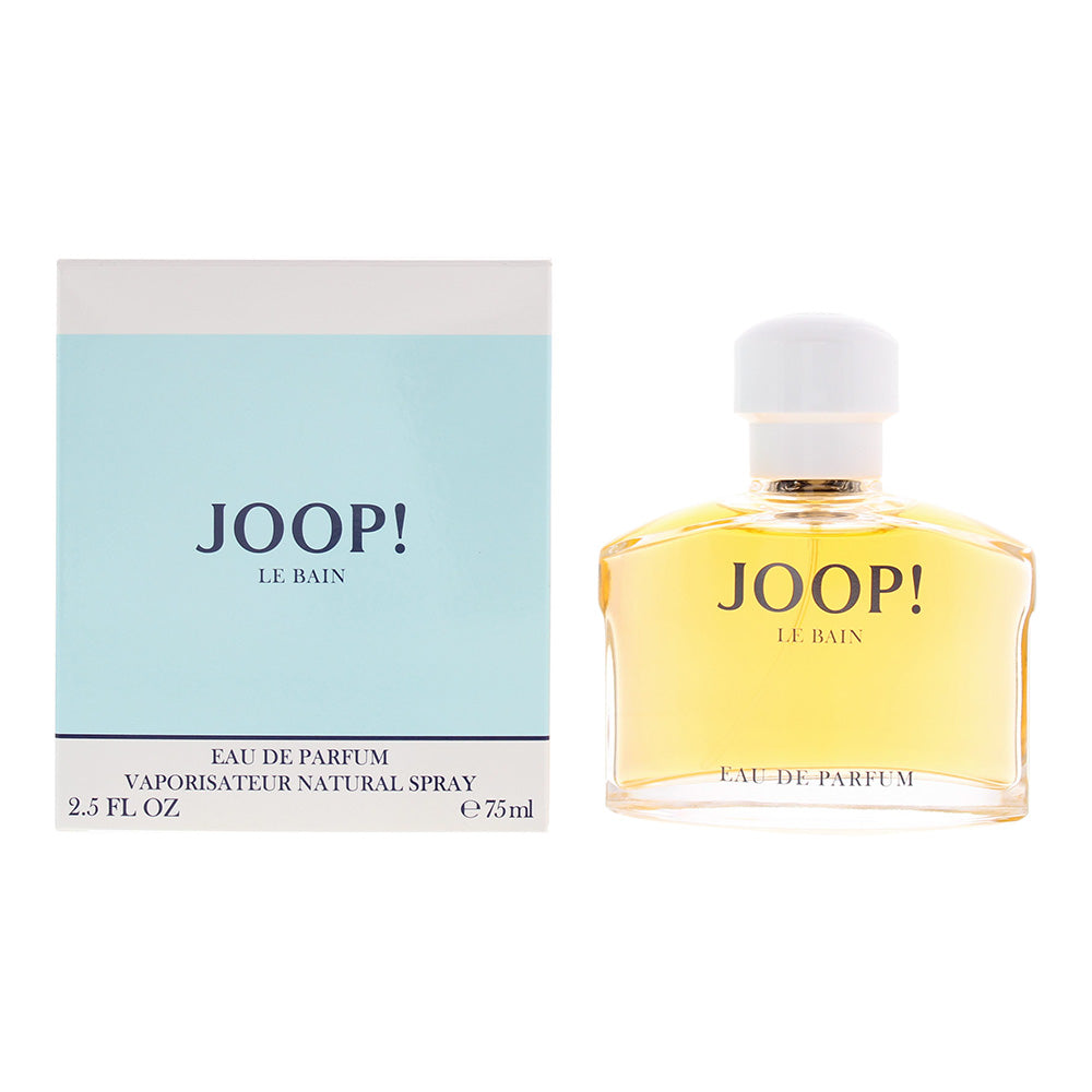 Joop! Le Bain Eau de Parfum bottle with elegant design, showcasing the amber floral fragrance for women.