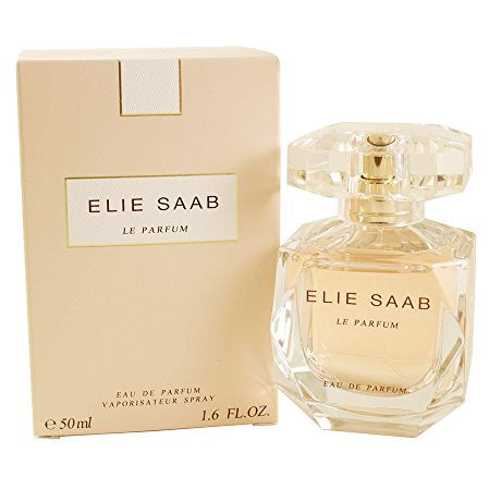 Elie Saab Le Parfum Eau de Parfum bottle with floral design, showcasing elegance and luxury.