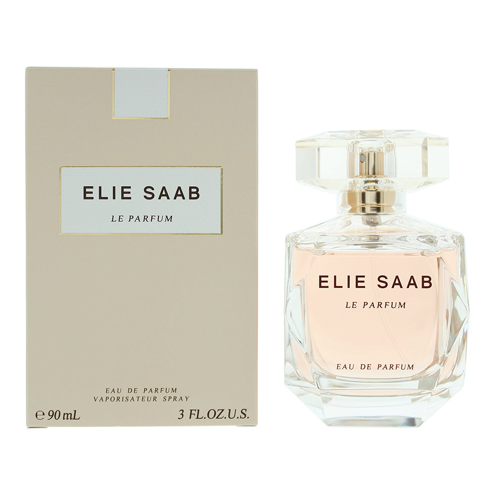 Elie Saab Le Parfum Eau de Parfum bottle with floral design, showcasing elegance and luxury.