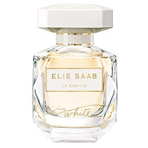 Elie Saab Le Parfum in White Eau de Parfum elegantly packaged in a chic white bottle, symbolizing sophistication and luxury.