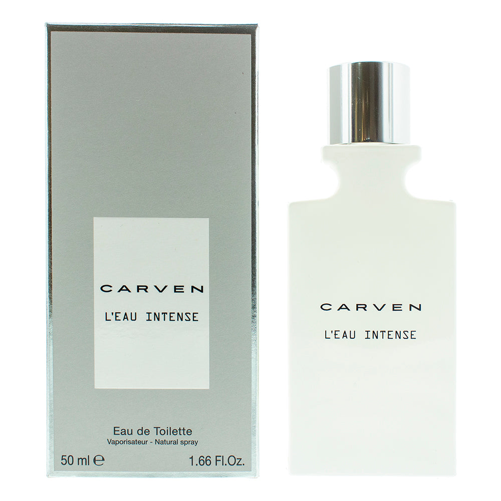 Carven L'Eau Intense Eau de Toilette bottle with elegant design and floral accents.