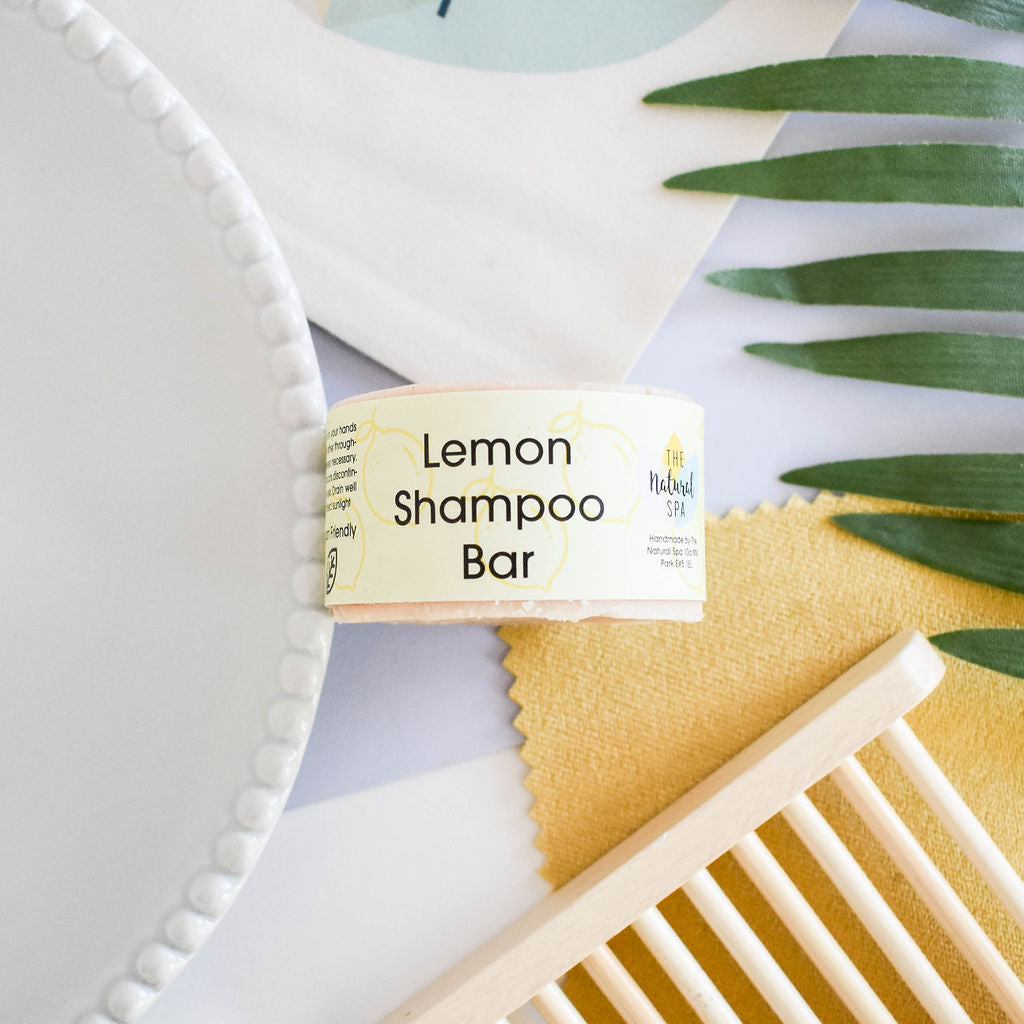 Lemon Shampoo Bar with vibrant yellow color, showcasing its unique handmade design and natural ingredients.