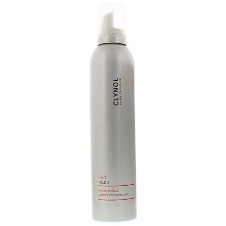 Clynol Lift Strong Styling Mousse in a sleek canister, showcasing its lightweight formula for hair styling.