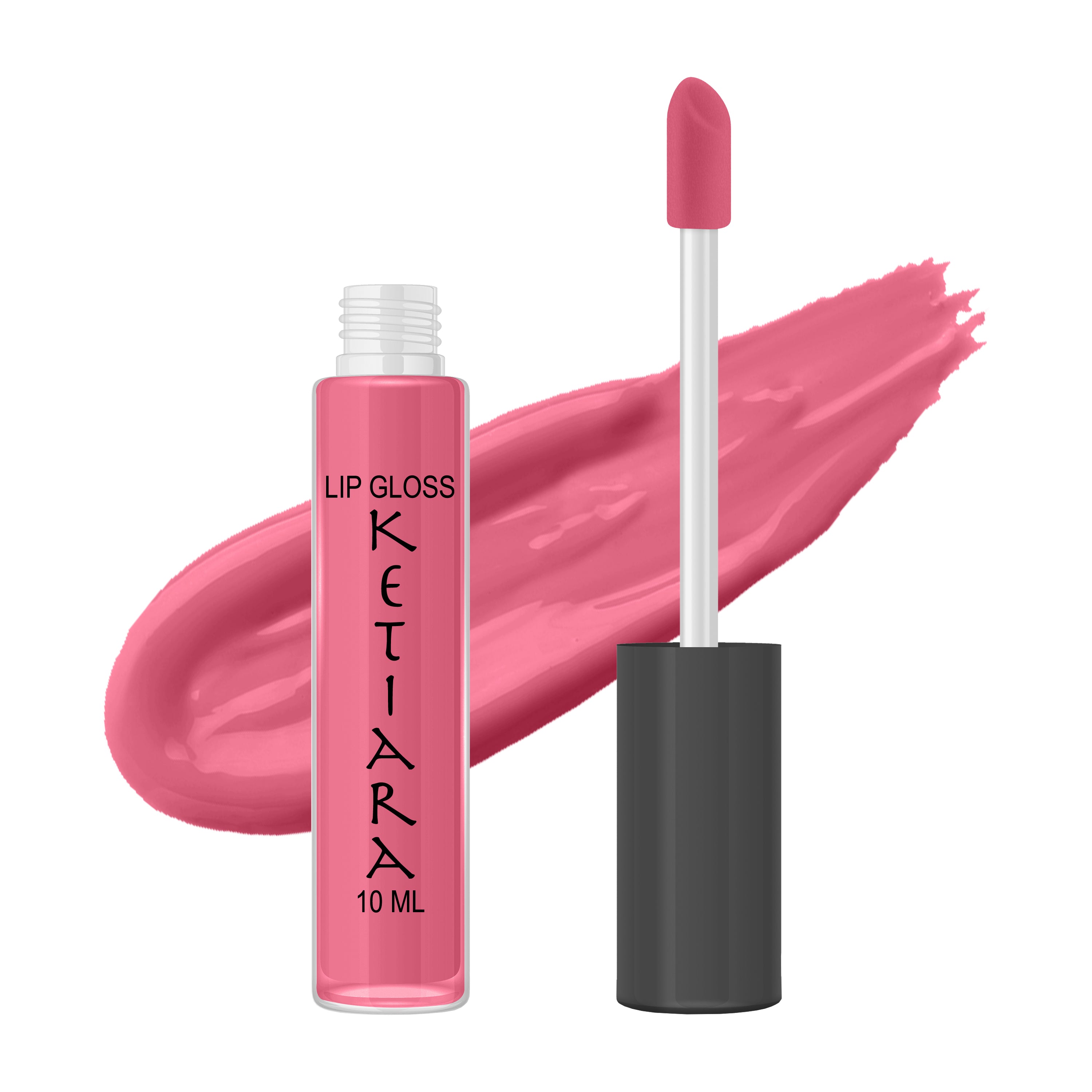 Light Pink Hydrating and Moisturizing Non-sticky Premium Mild Tinting lip gloss in a sleek tube, showcasing its creamy texture and vibrant color.