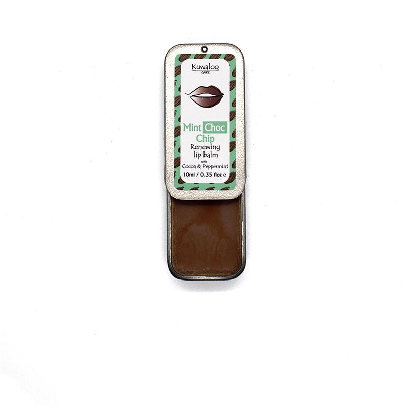 Cocoa & Peppermint Lip Balm in a 10ml tin, showcasing its natural ingredients and vegan-friendly label.