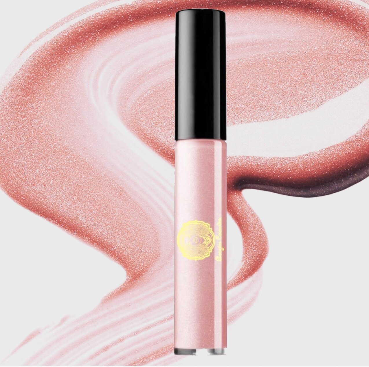 Nearly Naked Lipgloss in Mid Tone Nude Pink with a glossy finish, showcasing its creme texture and elegant packaging.