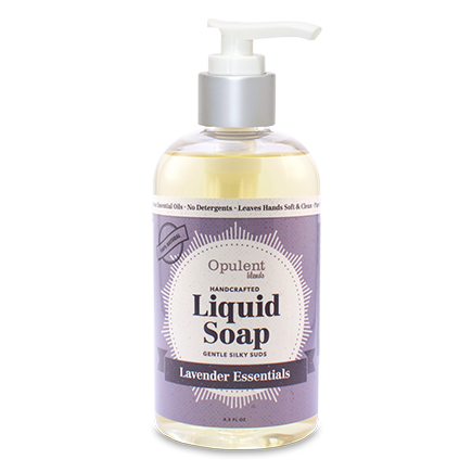 A bottle of Lavender Liquid Soap with a soothing lavender scent, showcasing its natural ingredients and elegant packaging.