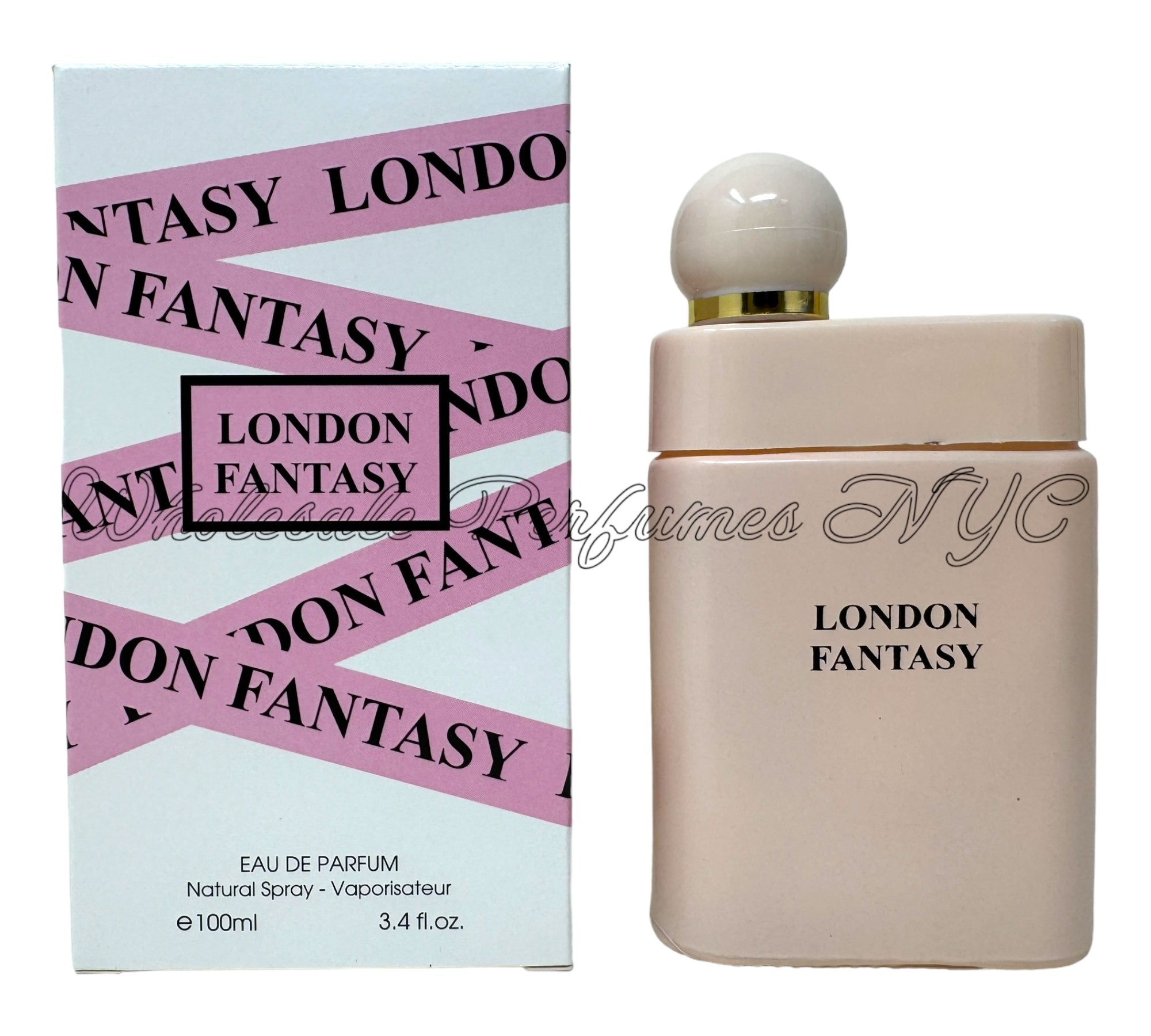 A stylish 3.4oz bottle of London Fantasy for Women Eau de Parfum, elegantly designed for modern women.