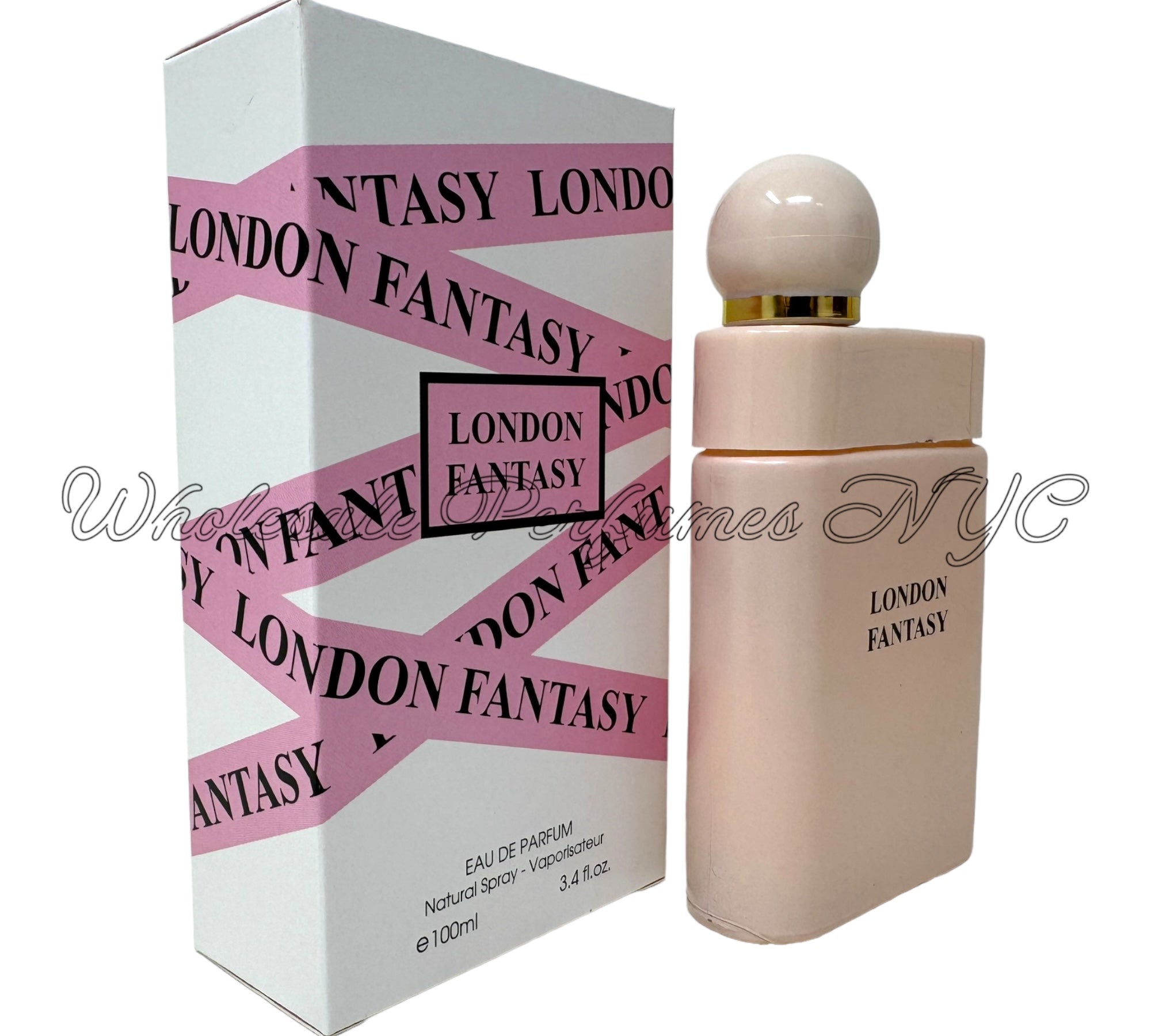 A stylish 3.4oz bottle of London Fantasy for Women Eau de Parfum, elegantly designed for modern women.