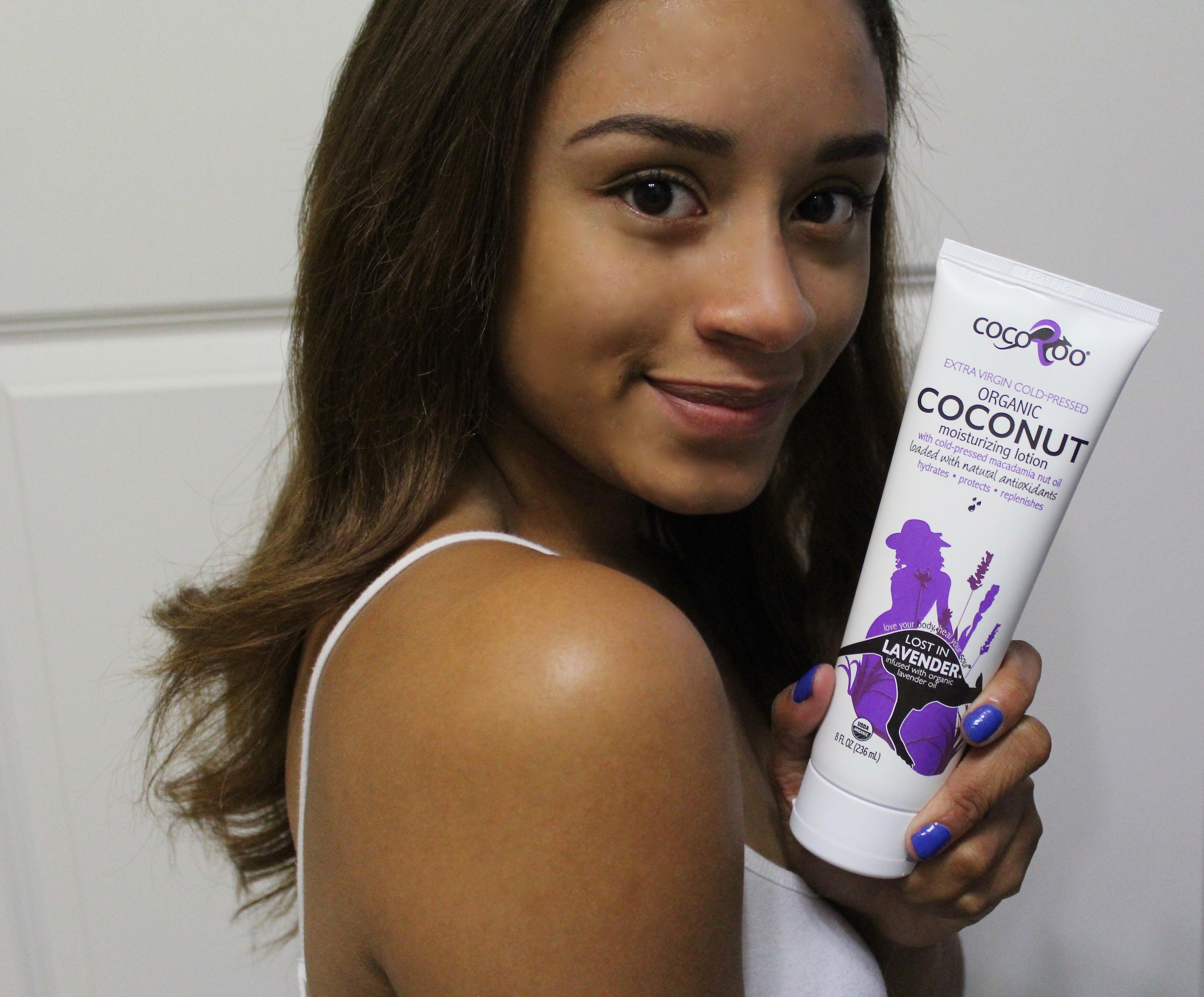 Lost in Lavender Organic Coconut Oil Moisturizer in an 8 oz tube, featuring a calming lavender design.