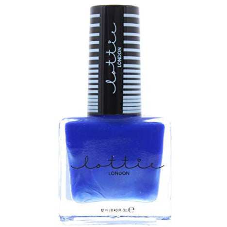 Lottie Lacquer Nail Polish in Peace Out, showcasing a vibrant shade in a sleek bottle.