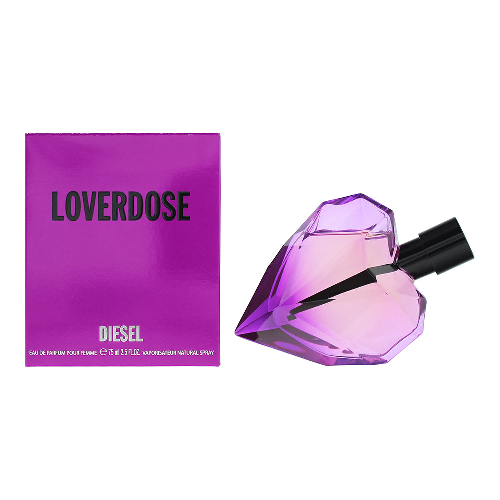 Loverdose Eau de Parfum bottle with a heart-shaped design, showcasing its elegant and alluring fragrance for women.