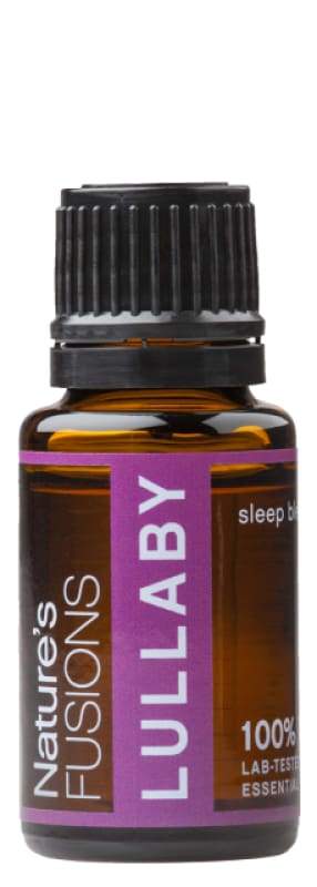 Lullaby Pure Essential Oil Sleep Blend in a 15ml bottle, featuring a calming blend of eleven essential oils for relaxation and sleep.