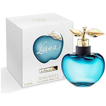 Luna Eau de Toilette by Nina Ricci, a stylish bottle showcasing an amber liquid, symbolizing a bold and seductive fragrance.