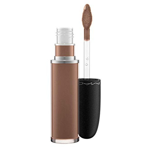 MAC Retro Matte Liquid Lipcolour in EssPresso, showcasing its rich espresso color in a sleek tube with a precision applicator.