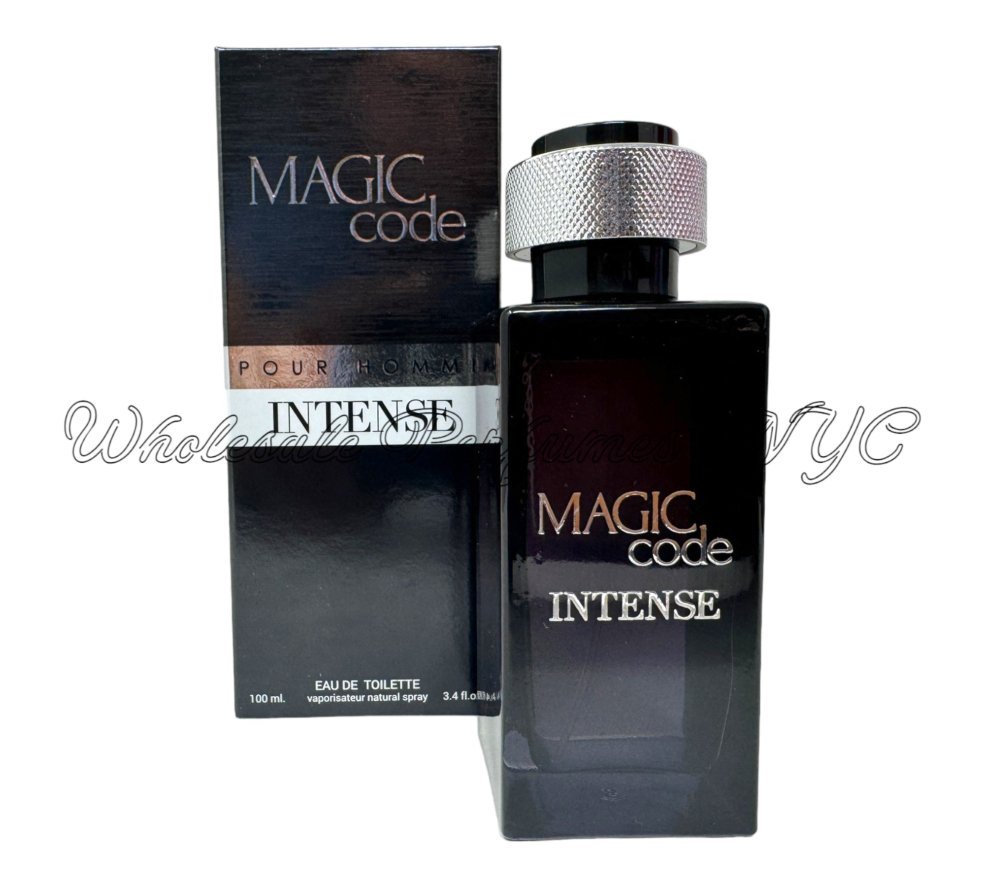 Magic Code Intense for Men 3.4oz Eau de Toilette Spray bottle with elegant design.