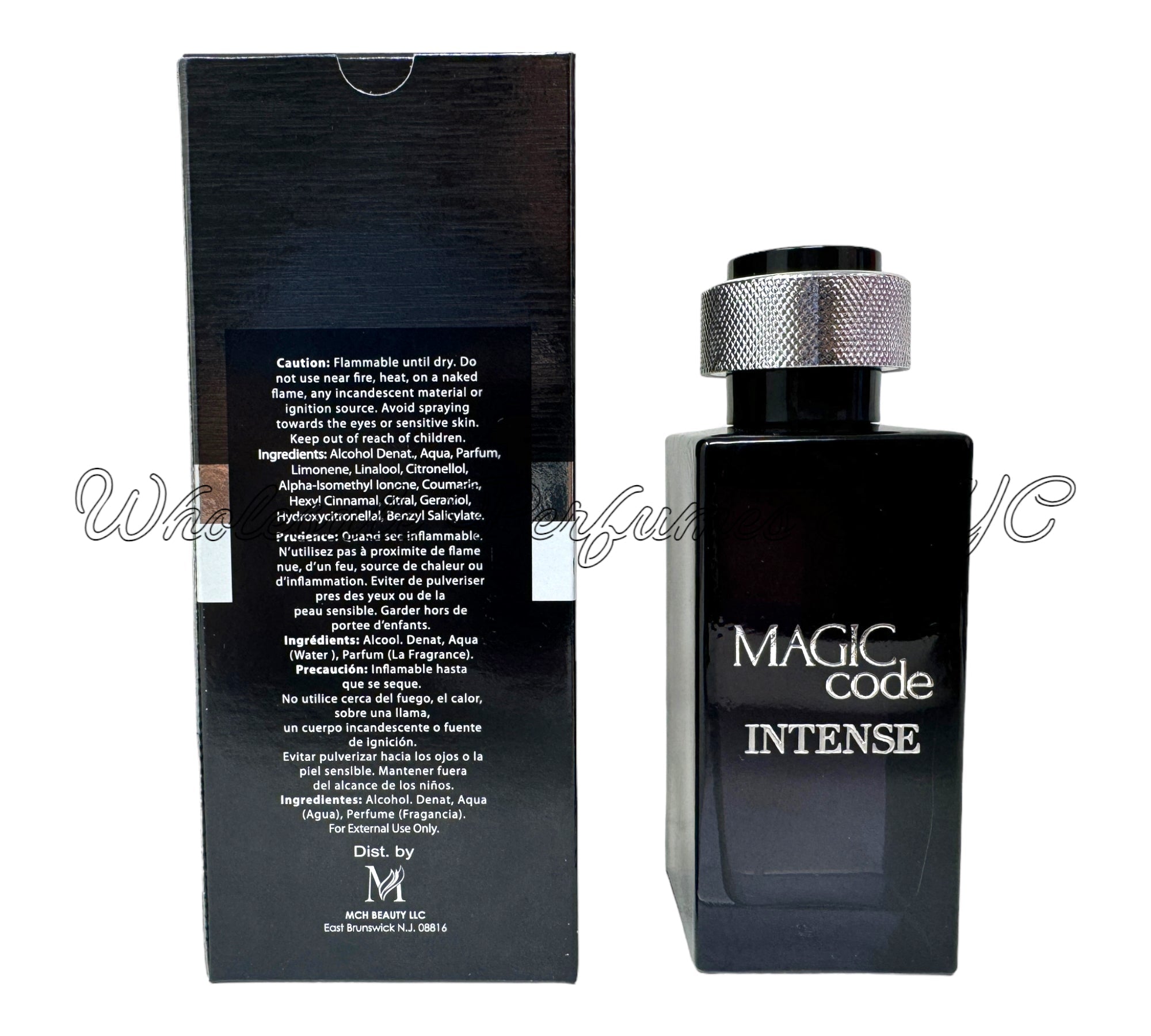 Magic Code Intense for Men 3.4oz Eau de Toilette Spray bottle with elegant design.