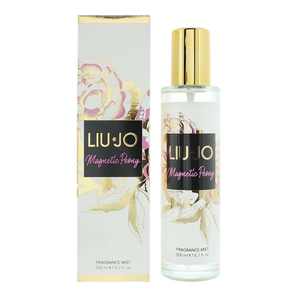 Liu Jo Magnetic Peony Fragrance Mist in an elegant bottle with floral design.