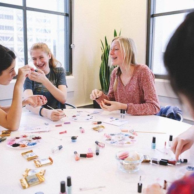 Make Your Own Nail Polish Kit in a limited edition tin with colorful pigments and tools for creating custom nail polish.