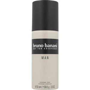 Bruno Banani Man Deodorant Spray can with a sleek design, showcasing its modern branding and easy spray nozzle.