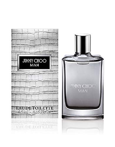 Jimmy Choo Man Eau de Toilette bottle with a sleek design, showcasing its aromatic fruity fragrance for men.