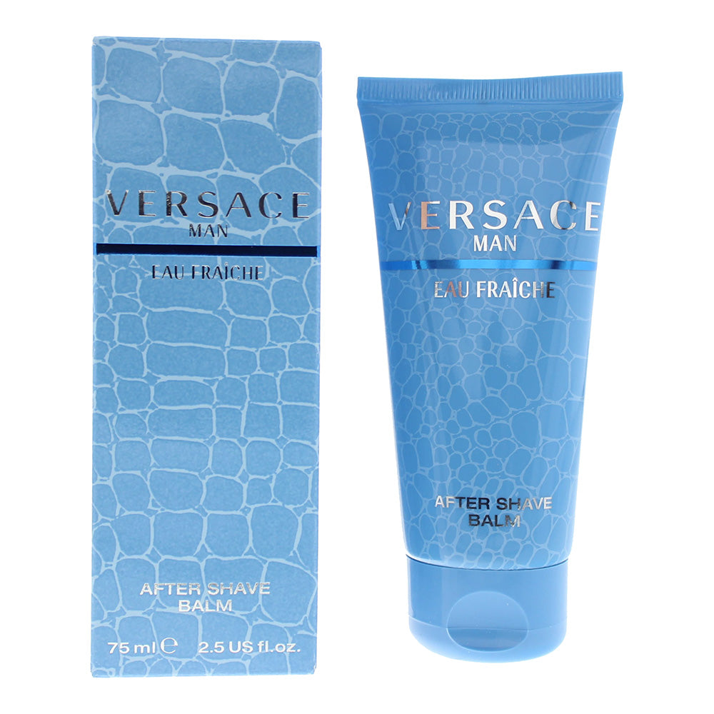 Versace Man Eau Fraiche Aftershave Balm in a sleek, elegant container with a refreshing scent.