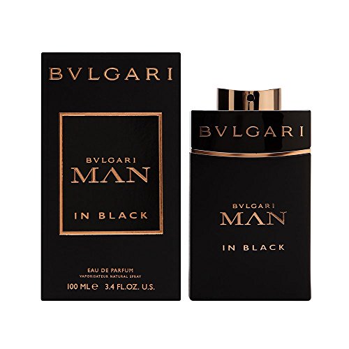 Bvlgari Man In Black Eau de Parfum bottle with elegant black and gold design.